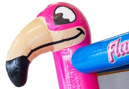 Tema de flamingo rosa no castelo inflável Multi Slide