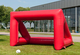 Encomende uma baliza de futebol insuflável vermelha do tamanho de uma baliza de futsal para miúdos e graúdos. Compre uma baliza de futebol insuflável agora online na JB Inflatables Nederland