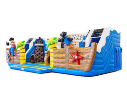 Lado do pirata Slideworld com animais marinhos e papagaio