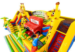 Girafa palmeira papagaio castelo insuflável com tema safari