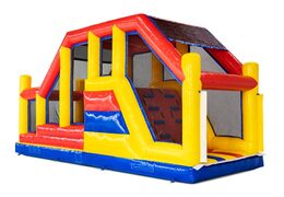 Módulo de pista de obstáculos vermelho amarelo azul base jump