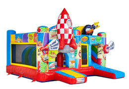 Vermelho azul amarelo foguete bomba tema de quadrinhos multiplay