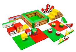 Conjunto XXL de Softplay com tema de fazenda e blocos coloridos para brincar