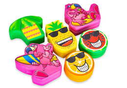 Conjunto de tema Softplay Flamingo Hawaii com imagens de animais