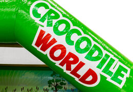 Pula-pula com tema de crocodilo e ilustração escrita - Faça o pedido online