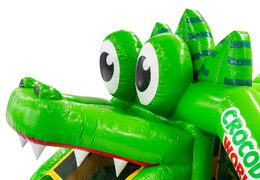 Figura 3D no castelo insuflável Slide Combo Doubleslide com tema de cabeça de crocodilo