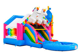 Compre o castelo inflável Combo Double Slide com tema de unicórnio na JB