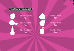 Conteúdo do conjunto temático Softplay em tema de quadrinhos encomendar online na JB