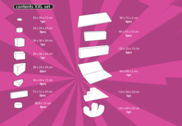 Faça o pedido online do conteúdo do conjunto Softplay XXL com tema de Quadrinhos da JB Inflatables em Meppel