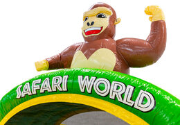 Figura 3D no inflável Dubbelslide tema macaco Safari Gorila