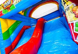 Compre o escorregador azul vermelho do castelo inflável Multiplay dubbelslide na JB