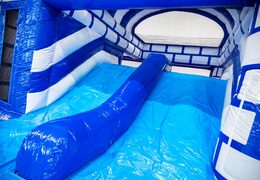 Compre o escorrega azul e branco do castelo inflável Multiplay dubbelslide na JB