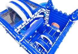 Castelo inflável interno com arcos, pilares e sacos de soco à venda na JB