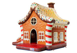 Castelo inflável em forma de casa de gingerbread, tema de inverno, compre online