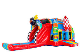 Tiras de quadrinhos representadas no colchão de ar - Castelo insuflável A-frame Super Comic disponível na JB Inflatables