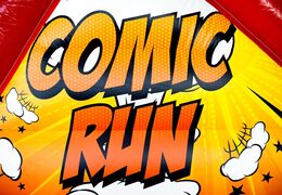 Pista de obstáculos de alta qualidade com tema de quadrinhos coloridos