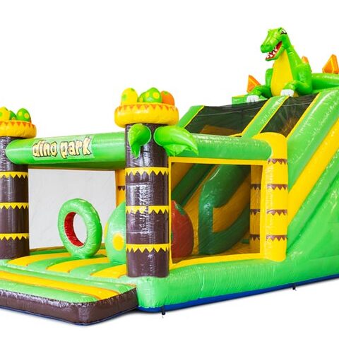 Compre um grande castelo inflável com escorregador e obstáculos na JB Inflatables