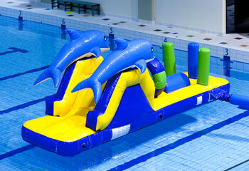 Compre um escorregador de golfinhos inflável com objetos divertidos para jovens e idosos. Encomende atrações aquáticas infláveis ​​agora online na JB Insuflaveis Portugal
