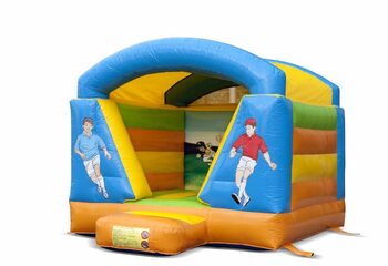 Pequeno castelo insuflável com teto e temática de futebol, para crianças à venda. Compre castelos insufláveis ​​online na JB Insufláveis ​​Portugal