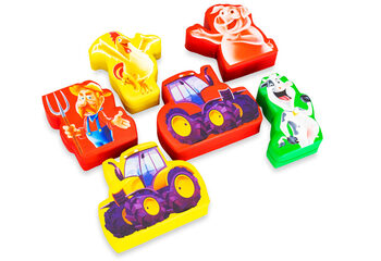 Conjunto de tema Softplay fazenda imagens animais