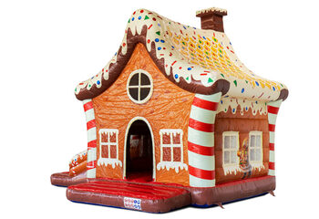 Castelo inflável em forma de casa de gingerbread, tema de inverno, compre online