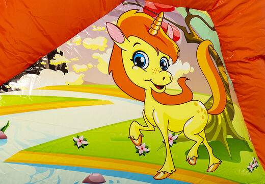 Multijogador castelo insuflável com slide no tema unicórnio para crianças. Compre castelos ​​insufláveis ​​online na JB Insufláveis ​​Portugal