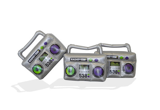 Compre um rádio inflável Mini pvc 538. Encomende seus objetos de propaganda infláveis ​​on-line em JB Insuflaveis Portugal