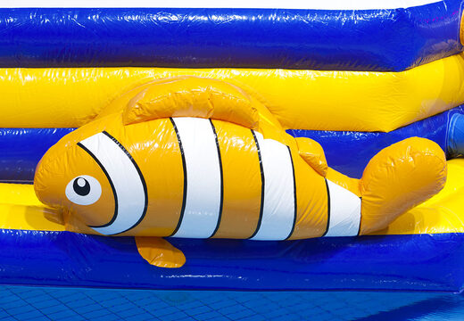 Compre uma pista de obstáculos inflável dupla Zig Zag Zee exclusiva para jovens e idosos. Encomende jogos de sinuca infláveis ​​agora online na JB Insuflaveis Portugal