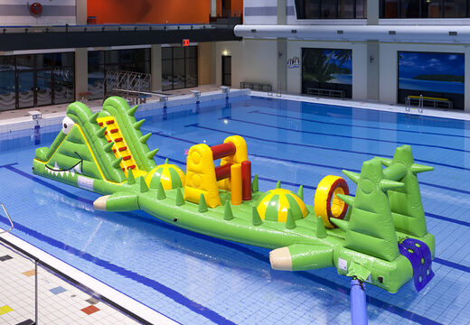 Piscina de corrida de crocodilo única de 12m de comprimento com objetos desafiadores de obstáculos para jovens e idosos. Compre jogos de sinuca infláveis ​​agora online na JB Insuflaveis Portugal