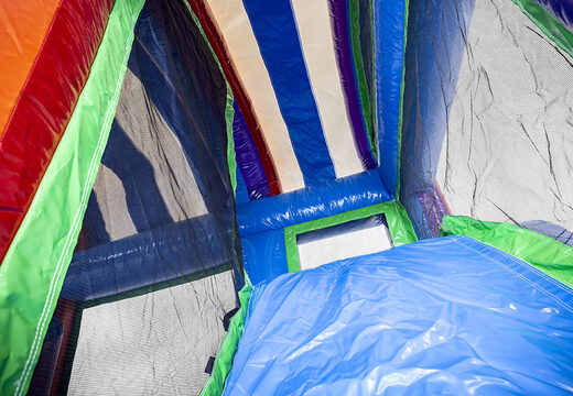 Compre um pequeno castelo insuflável com tema de unicórnio e escorregador para crianças. Encomende castelos insufláveis ​​online na JB Insufláveis ​​Portugal