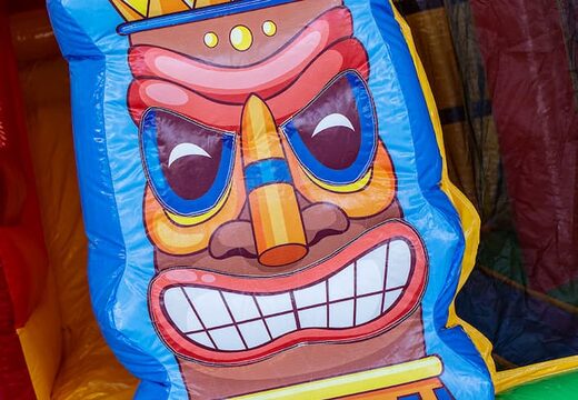 Compre o castelo insuflável do castelo inflável do Havaí com um escorregador para crianças. Encomende insufláveis ​​online na JB Insufláveis ​​Portugal