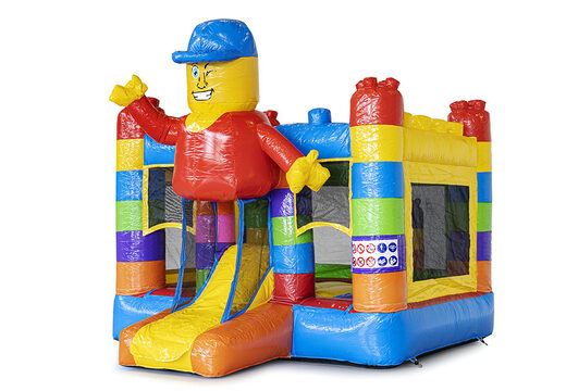 Compre um pequeno castelo insuflável no tema superblocks com escorregador para crianças. Encomende castelos insufláveis na JB Insufláveis Portugal
