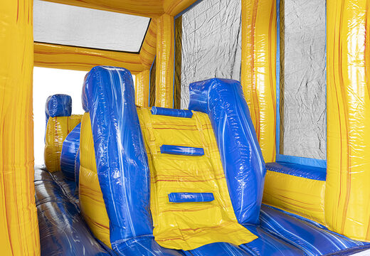 Compre uma pista de obstáculo inflável modular de 19 metros com o tema mármore para crianças. Ordene pistas de obstáculos infláveis ​​agora online em JB Insuflaveis Portugal