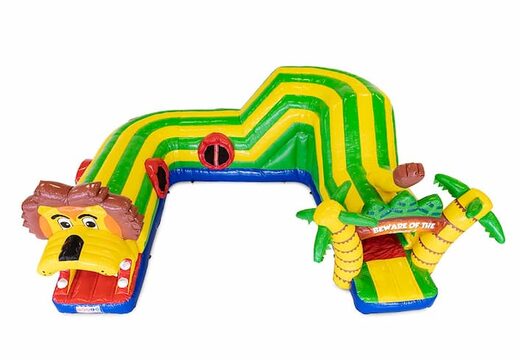 Compre o castelo insuflável do túnel de rastreamento Playfun no tema do leão para crianças. Encomende castelos insufláveis ​​online na JB Insufláveis Portugal