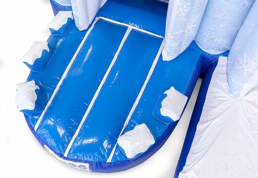 Castelo insuflável com tema de gelo com escorregador e objetos 3D para crianças. Compre castelos insufláveis ​​online na JB Insufláveis ​​Portugal