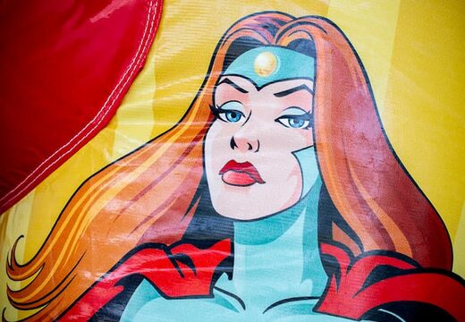 Compre um slidebox com um castelo insuflável com o tema do Super heroi e um escorregador para crianças. Compre castelos insufláveis ​​online na JB Insufláveis ​​Portugal