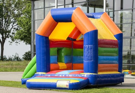 Castelo insuflável multifun da Midi no tema padrão com telhado, para crianças à venda. Compre castelos insufláveis ​​online na JB Insufláveis ​​Portugal