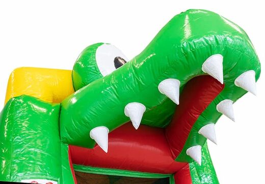 Encomende um castelo insuflável multijogador com tema de crocodilo com ou sem banheira para as crianças na JB Insufláveis ​​Portugal. Compre castelos insufláveis online na JB Insufláveis ​​Portugal