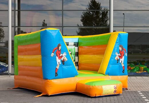 Mini open springkussen te koop in thema voetbal voor kinderen. Koop springkussens online bij JB Inflatables Nederland