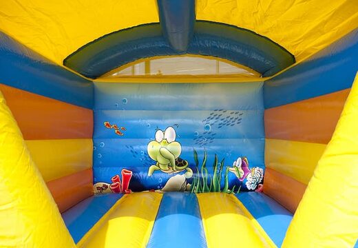 Castelo insuflável com mini-telhado com o tema do mundo do mar, para crianças à venda. Compre castelos insufláveis ​​online na JB Insufláveis ​​Portugal