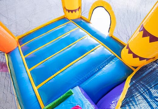 Opblaasbaar Multi Splash Bounce Flamingo springkussen met waterbadje bestellen in thema flamingo voor kids bij JB Inflatables