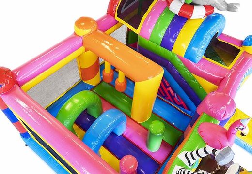 Encomende almofada de ar inflável com escorregador com animais de festa para crianças