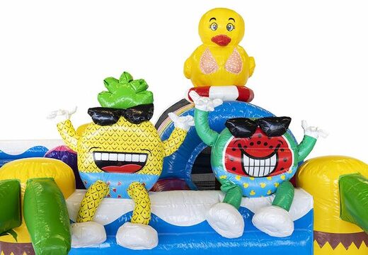 Compre almofada de ar inflável com slide no tema da festa de verão para crianças