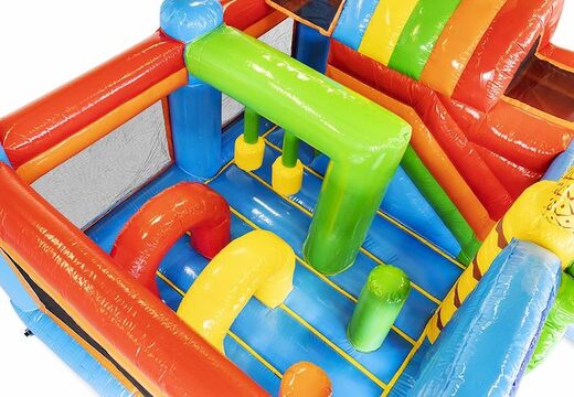 Encomende o tema tropical da almofada de ar inflável com slides e objetos na almofada para crianças