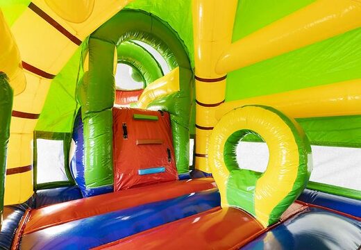 Encomende grande almofada de ar inflável com slide em tema de crocodilo para crianças