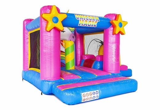 compre pequena almofada de ar inflável com slide no tema unicórnio