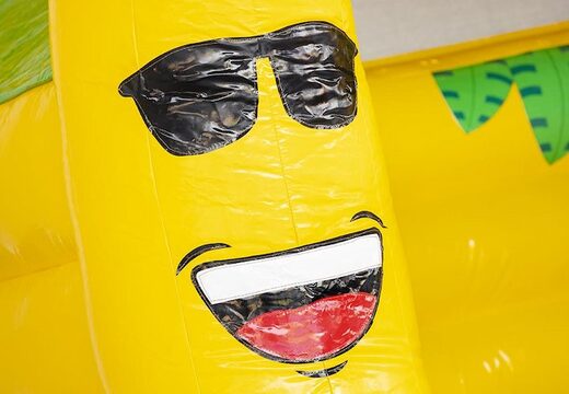 Almofada de ar padrão inflável com bananas e macacos para venda para crianças