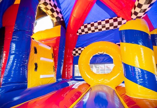 Multiplay super almofada de ar no tema fórmula 1 com carro de corrida no topo para venda para crianças