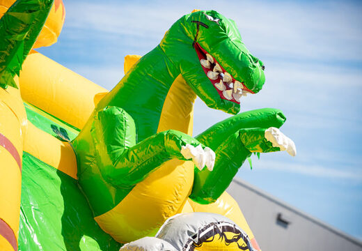 Compre o tema super dino multiplay almofada de ar com seção de salto e slide para crianças