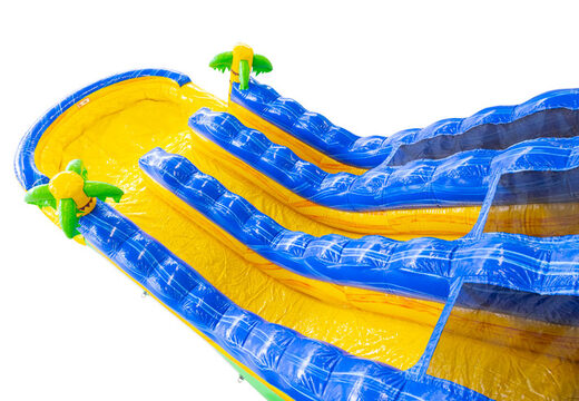 Encomendar toboágua inflável Waterslide D22 Hawaii com tema tropical com palmeiras